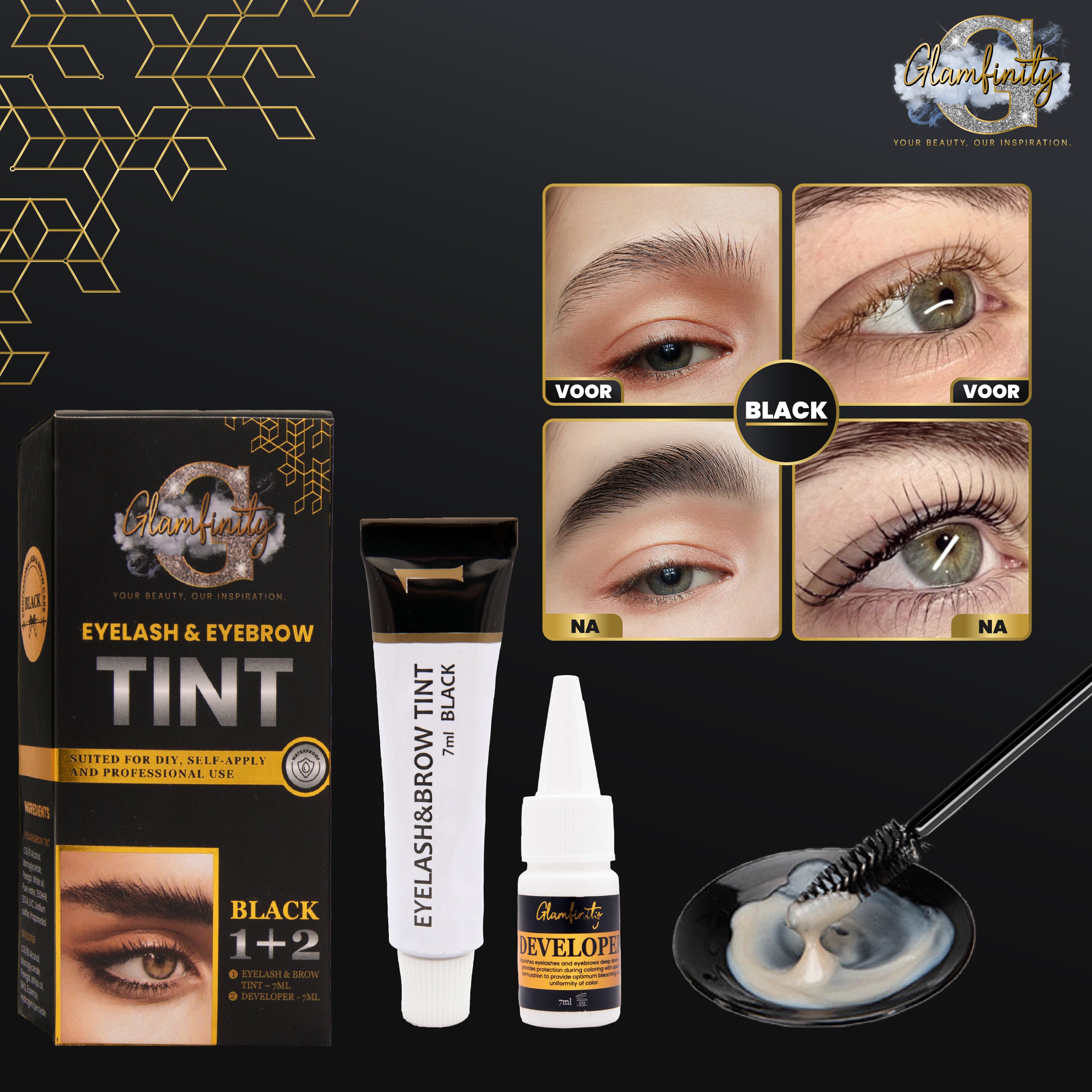 Brow lamination kit - met zwarte tint kit